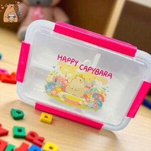 Lunch Box Happy Capibara Transparente (se envia surtido)