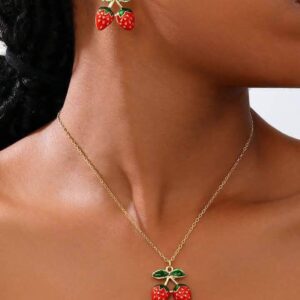Juego de Collar Fresa & Cereza 🍒 (se envia surtido)