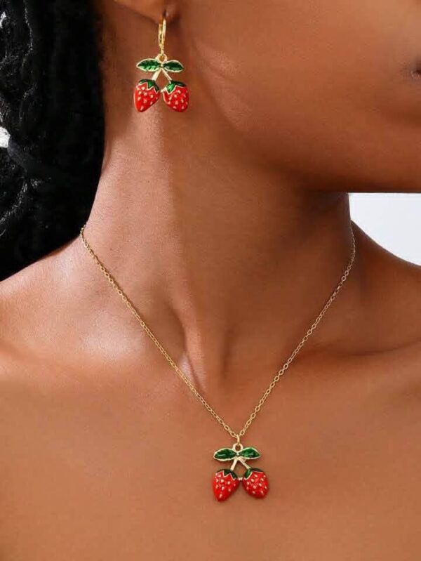 Juego de Collar Fresa & Cereza 🍒 (se envia surtido)