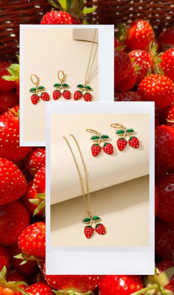 Juego de Collar Fresa & Cereza 🍒 (se envia surtido) - Imagen 3