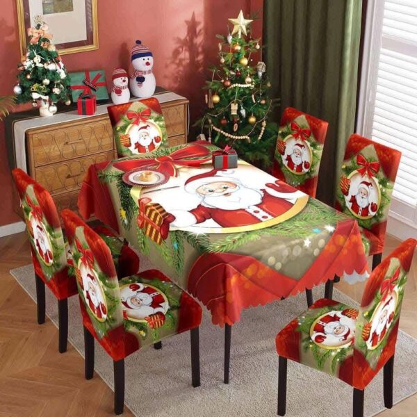 Juego de mantel y cubre silla Navideño (se envia surtido) - Imagen 4
