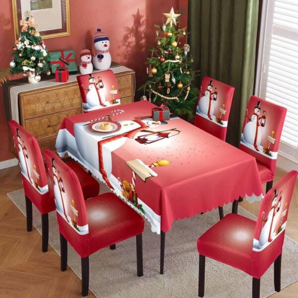 Juego de mantel y cubre silla Navideño (se envia surtido) - Imagen 3