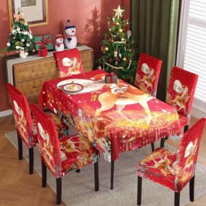 Juego de mantel y cubre silla Navideño (se envia surtido)