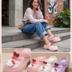 Crocks Kitty Moño Rojo