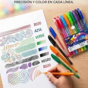 Blister 10 plumas de color